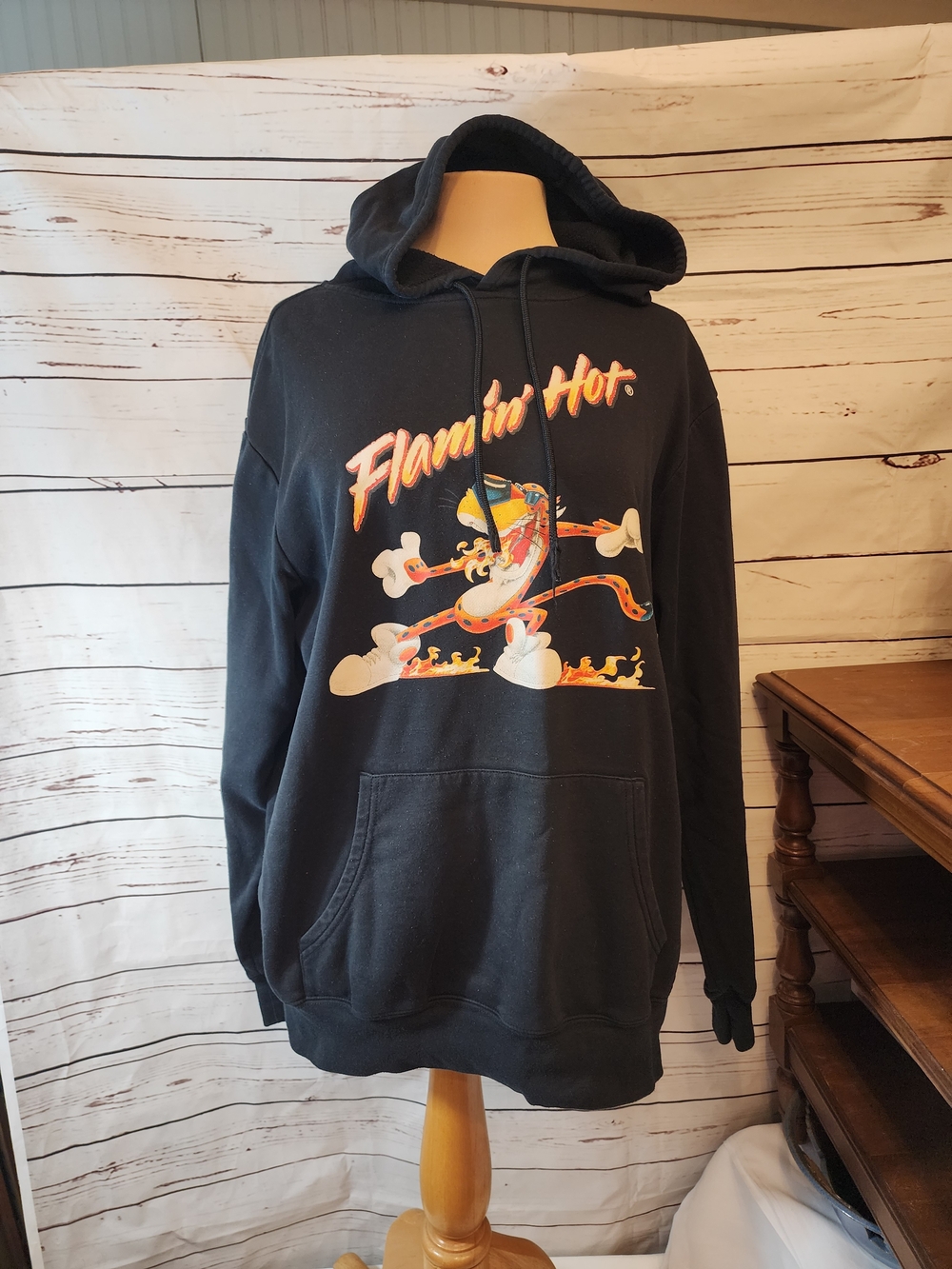 Chester Chettah Black "Flamin' Hot" Graphic Hoodie Sweatshirt